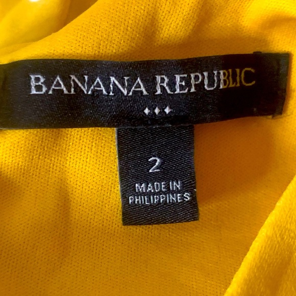 BANANA REPUBLIC NWOT Mustard Yellow Polka Dot Dress w/Belt - Size 2 - Picture 3 of 7